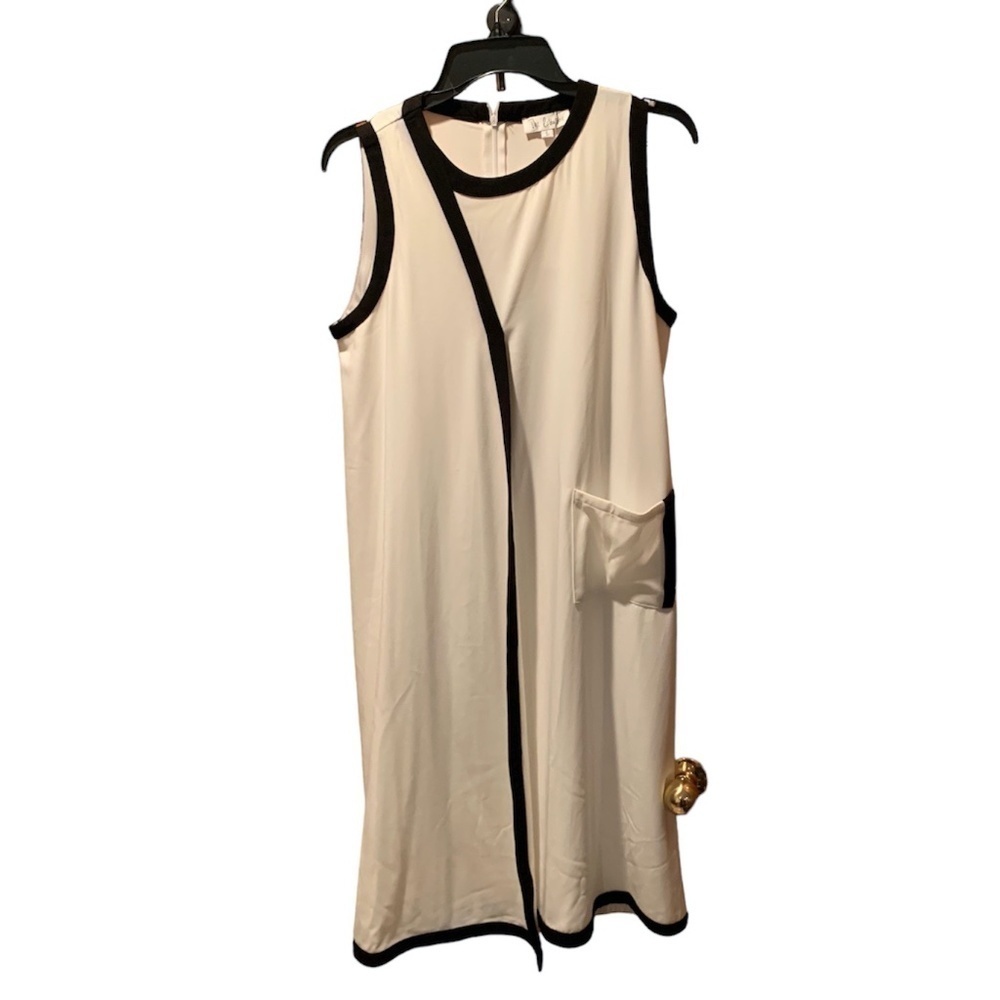 The Collective Sheath Dress in White with Black Large NWT